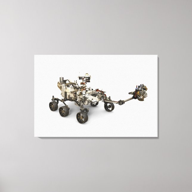 Mars Perseverance Rover On White Background. Canvas Print (Front)