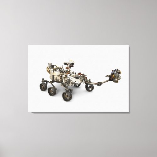 Mars Perseverance Rover On White Background Canvas Print