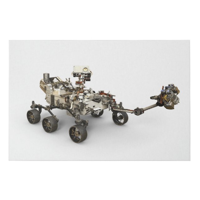 Mars Perseverance Rover On White Background. Faux Canvas Print (Front)