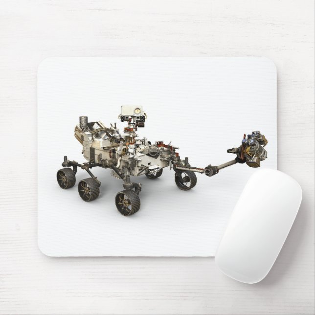 Mars Perseverance Rover On White Background. Mouse Pad (With Mouse)