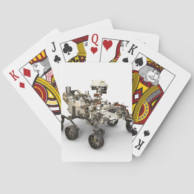Mars Perseverance Rover On White Background. Poker Cards (Back)
