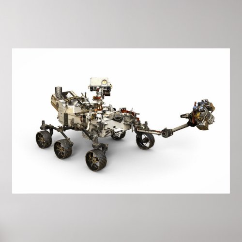 Mars Perseverance Rover On White Background Poster