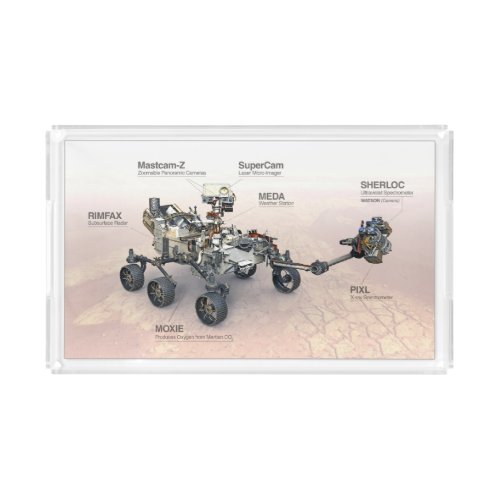 Mars Perseverance Rover With Instruments Acrylic Tray