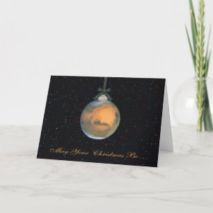 Mars Planet Christmas Greeting Card