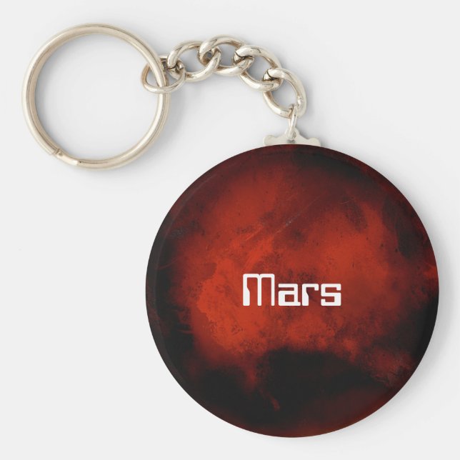 Mars Planet in Dark Red Keychain (Front)
