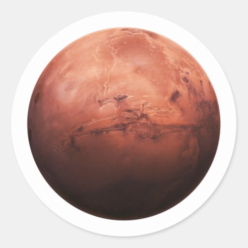 Mars Planet Realistic Occupy Mars Space Travel Exp Classic Round Sticker
