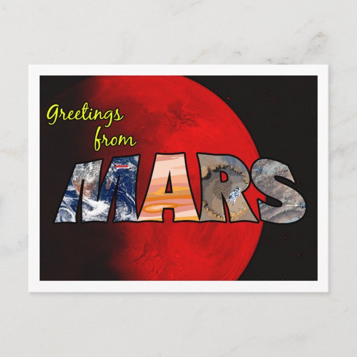 SMALL SQUARE CUSHION POSTCARDS FROM MARS main image 1