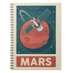 Mars Retro Galaxy Satellite Notebook