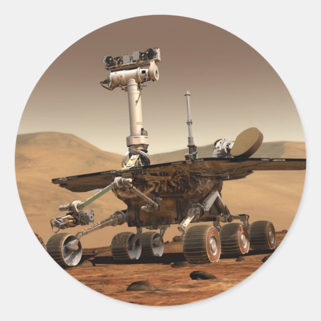Mars Rover Classic Round Sticker (Front)