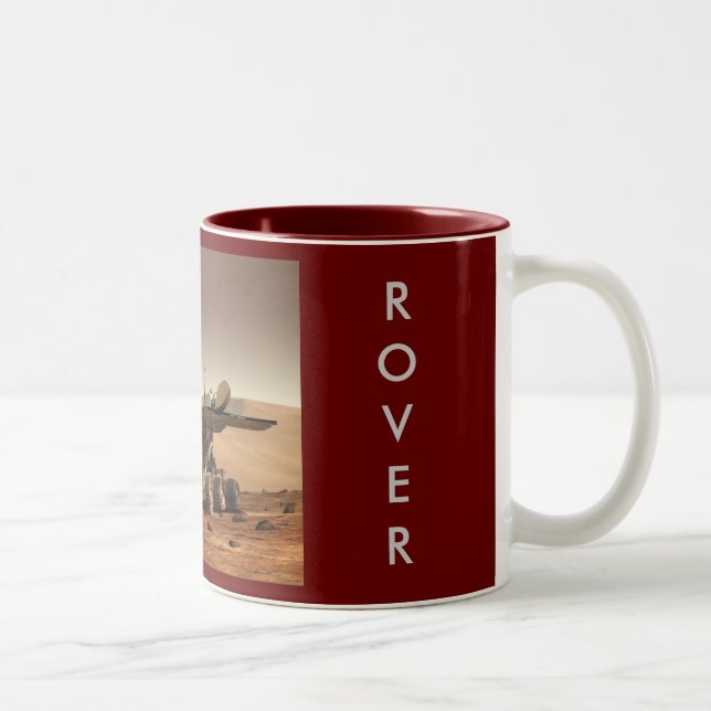 Mars Rover, MARS, ROVER Two-Tone Coffee Mug (Right)