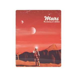 Mars Science fiction vintage travel poster