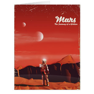 Mars Science fiction vintage travel poster