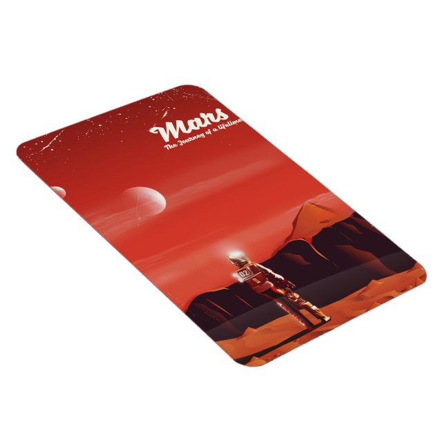 Mars Science fiction vintage travel poster Magnet (Right Side)