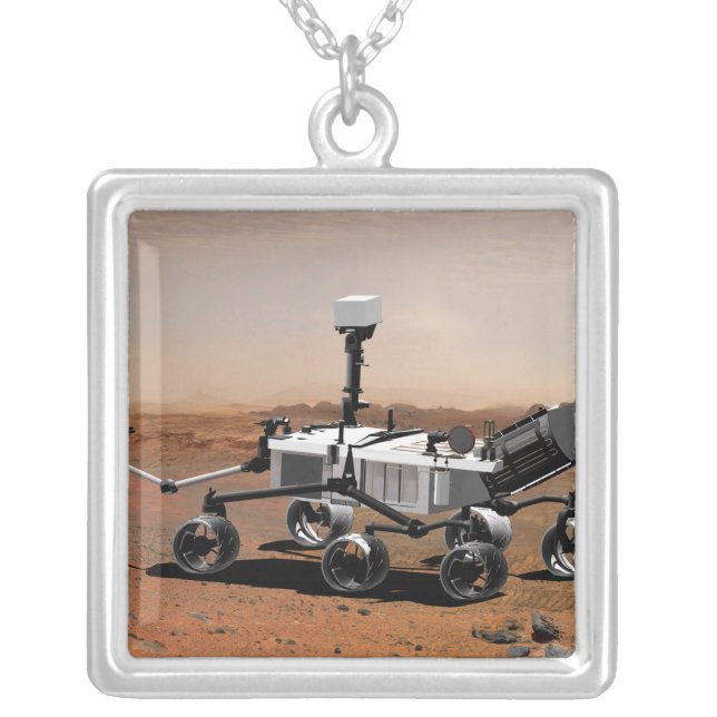 Mars Science Laboratory 2 Silver Plated Necklace (Front)