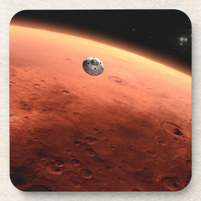 Mars Science Laboratory Approaching Mars. Beverage Coaster (Front)