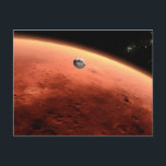 Mars Science Laboratory Approaching Mars. Postcard<br><div class="desc">Artist's concept of Mars Science Laboratory spacecraft approaching Mars. The Curiosity rover is safely tucked inside the spacecraft's aeroshell.</div>