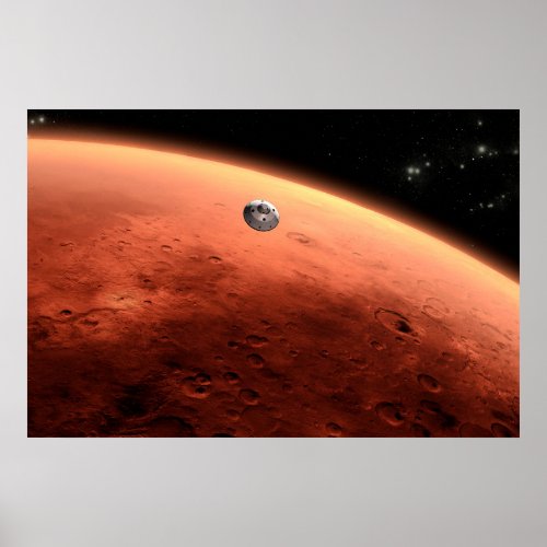 Mars Science Laboratory Approaching Mars Poster