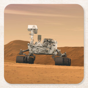 Mars Science Laboratory Curiosity Rover. 2 Square Paper Coaster