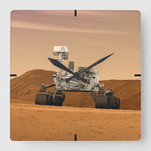 Mars Science Laboratory Curiosity Rover 2 Square Wall Clock