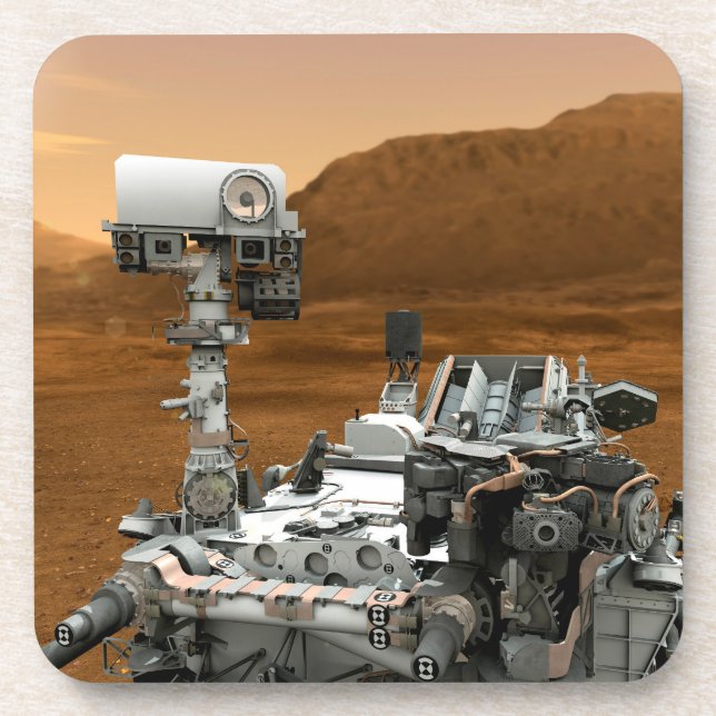 Mars Science Laboratory Curiosity Rover. 3 Beverage Coaster (Front)