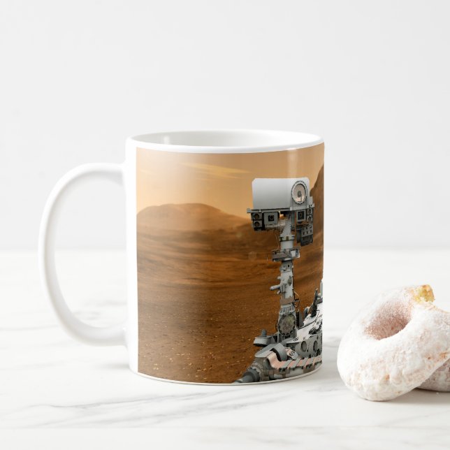 Mars Science Laboratory Curiosity Rover. 3 Coffee Mug (With Donut)