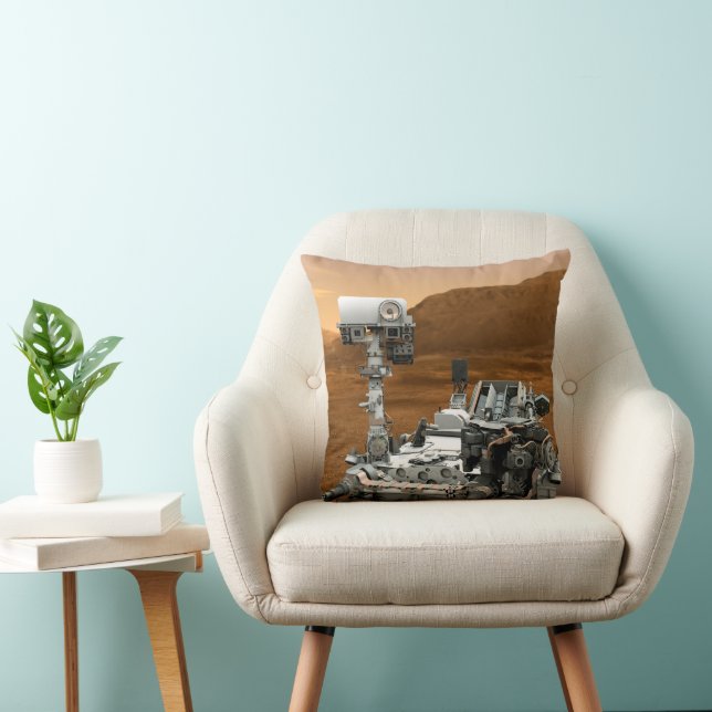 Mars Science Laboratory Curiosity Rover. 3 Throw Pillow (Chair)