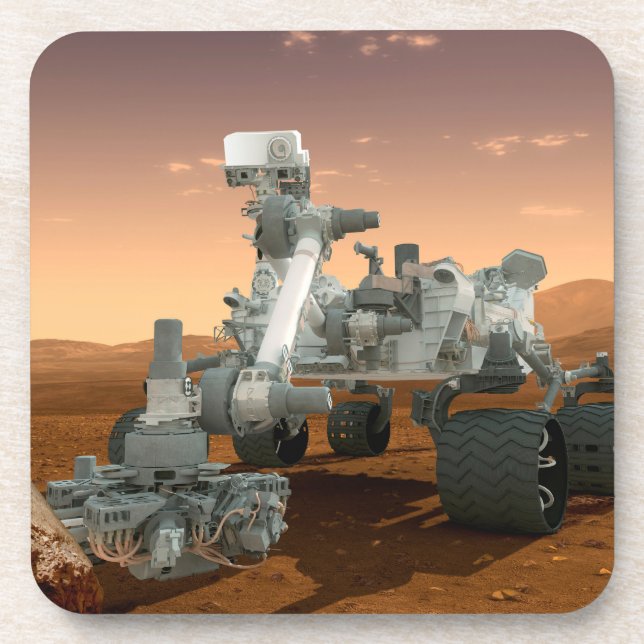 Mars Science Laboratory Curiosity Rover. 4 Beverage Coaster (Front)