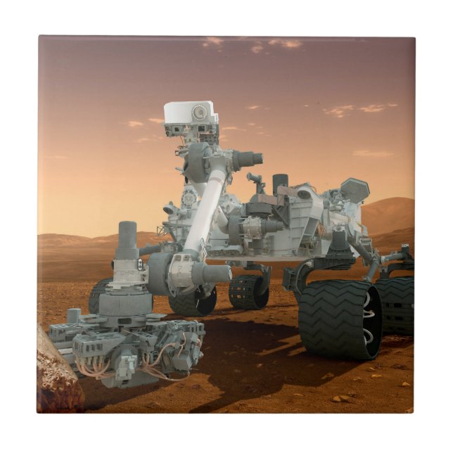 Mars Science Laboratory Curiosity Rover. 4 Ceramic Tile (Front)