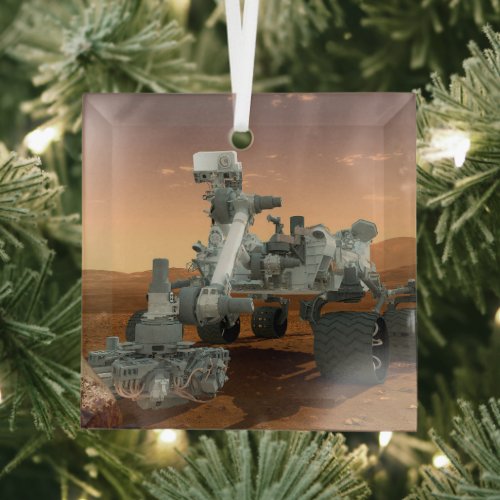 Mars Science Laboratory Curiosity Rover 4 Glass Ornament