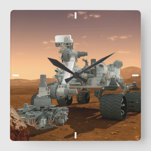 Mars Science Laboratory Curiosity Rover 4 Square Wall Clock