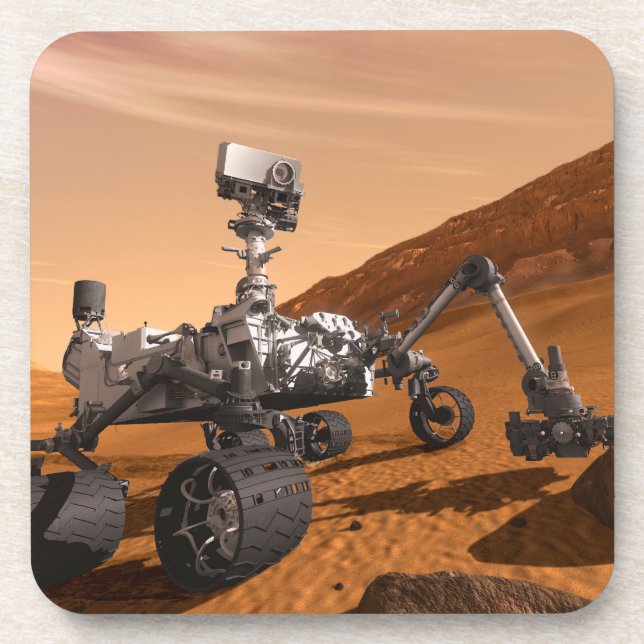 Mars Science Laboratory Curiosity Rover. Beverage Coaster (Front)