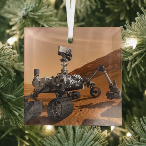 Mars Science Laboratory Curiosity Rover Glass Ornament