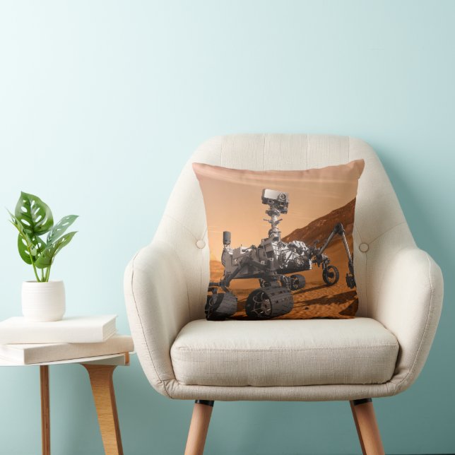Mars Science Laboratory Curiosity Rover. Throw Pillow (Chair)