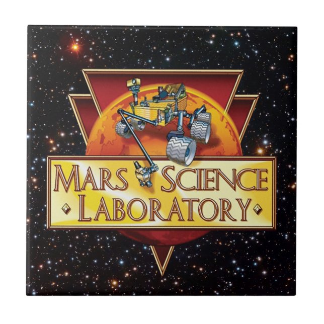 Mars Science Laboratory Mission Logo Ceramic Tile (Front)