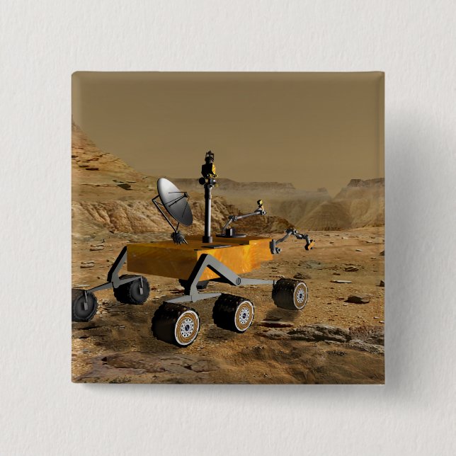 Mars Science Laboratory travels near a canyon Button (Front)