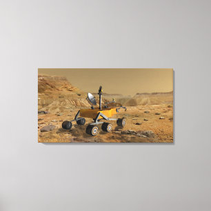Mars Science Laboratory travels near a canyon Canvas Print