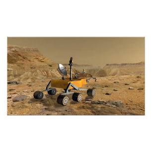 Mars Science Laboratory travels near a canyon Photo Print