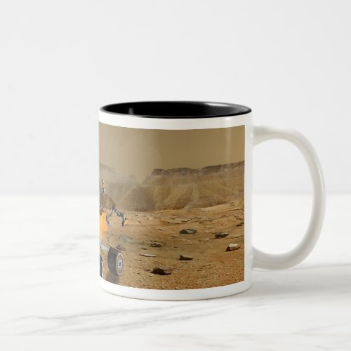 Mars Science Laboratory travels near a canyon Two_Tone Coffee Mug