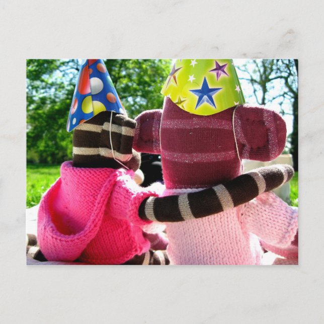 Mars Sock Monkey Post Card - Birthday (Front)