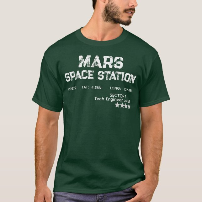 Mars Space Station Vintage Logo T-Shirt (Front)