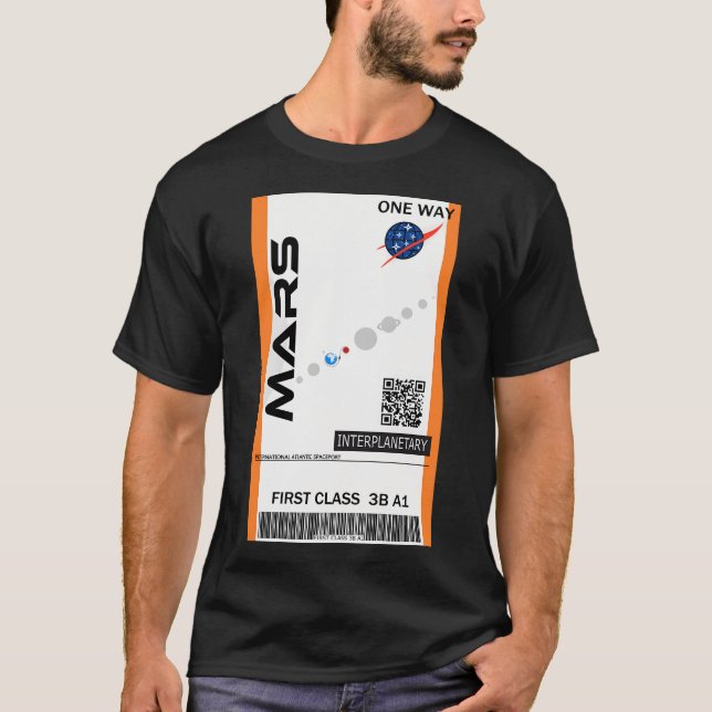 Mars Space Ticket T-Shirt (Front)