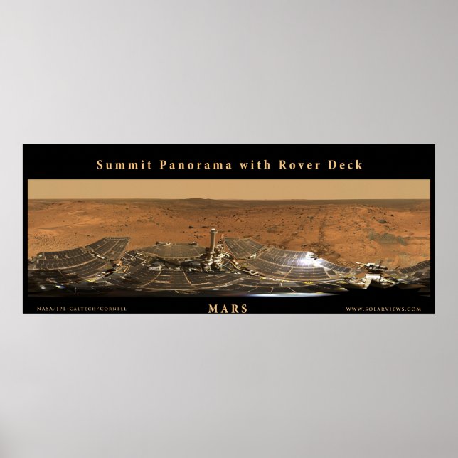 Mars Summit Panorama with Rover Deck Poster (Front)