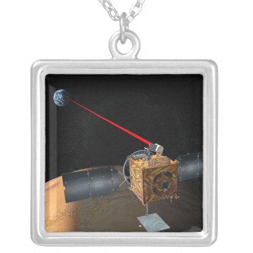 Mars Telecommunications Orbiter Silver Plated Necklace