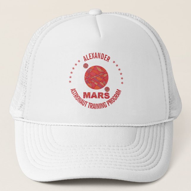 Mars The Red Planet Space Geek Solar System Fun Trucker Hat (Front)