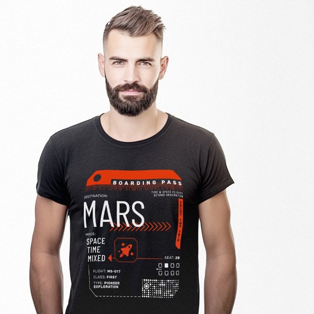 Mars Time Travel Ticket Boarding Pass T-Shirt (Mars Time Travel Ticket Boarding Pass T-Shirt)