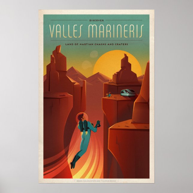 Mars tourism poster for Valles Marineris (Front)