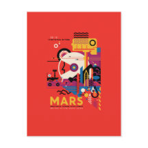 Mars Travel Poster, Tourist, Planet, Astronomy