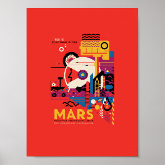 Mars Travel Poster, Tourist, Planet, Astronomy Poster