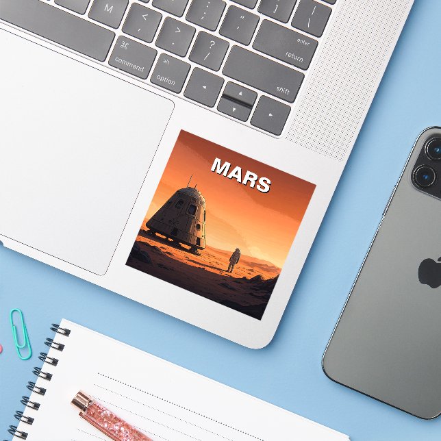 Mars Travel Sticker (Laptop w/ iPhone)