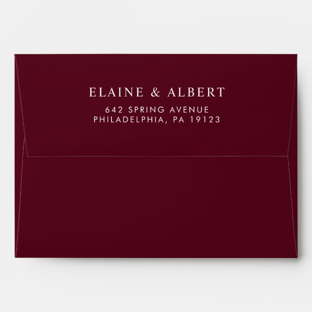 Marsala And Burgundy Flowers For 5x7 Invitation Envelope